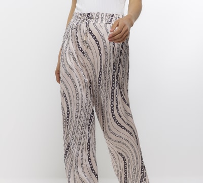 Chain print clearance wide leg trousers