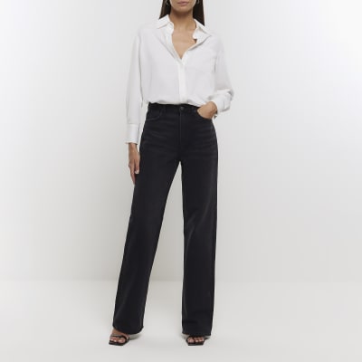 White chiffon long sleeve shirt | River Island