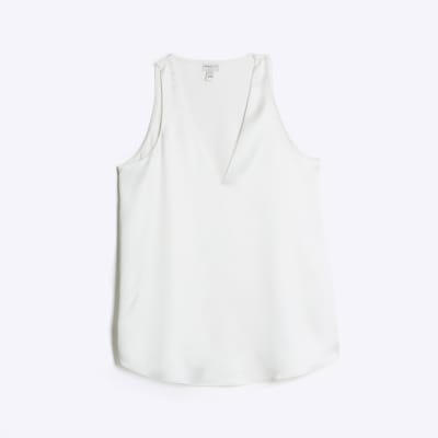 White chiffon tank top | River Island