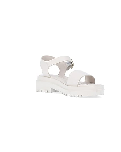 White chunky quilted sandals | River Island