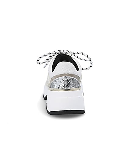 360 degree animation of product White chunky sole lace-up runner frame-9