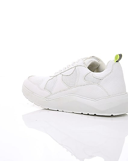 360 degree animation of product White chunky sole lace-up trainers frame-19