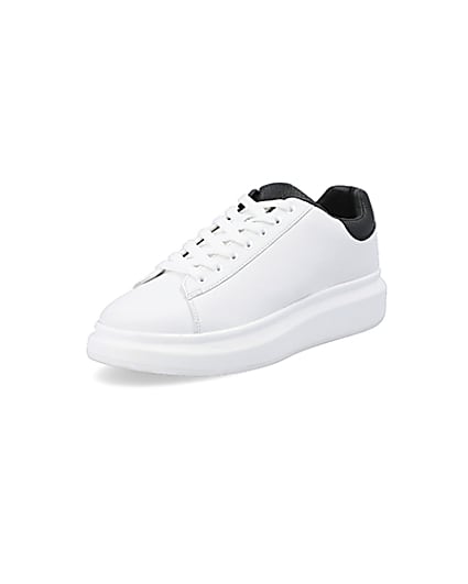 360 degree animation of product White chunky sole lace-up trainers frame-0