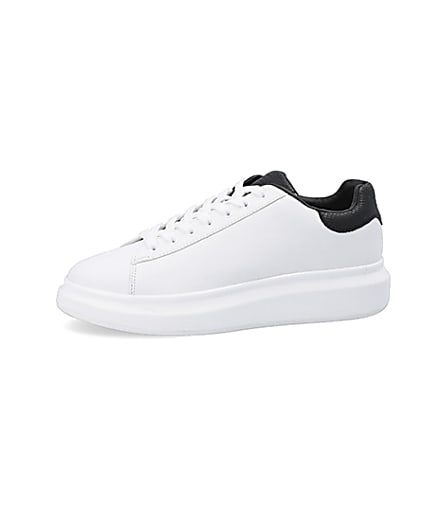 360 degree animation of product White chunky sole lace-up trainers frame-2