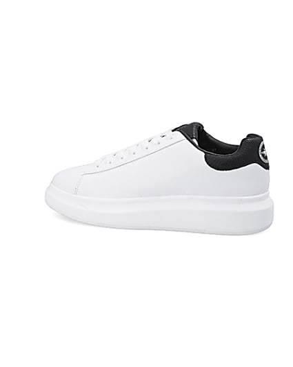 360 degree animation of product White chunky sole lace-up trainers frame-4