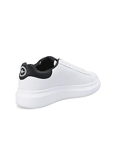 360 degree animation of product White chunky sole lace-up trainers frame-12