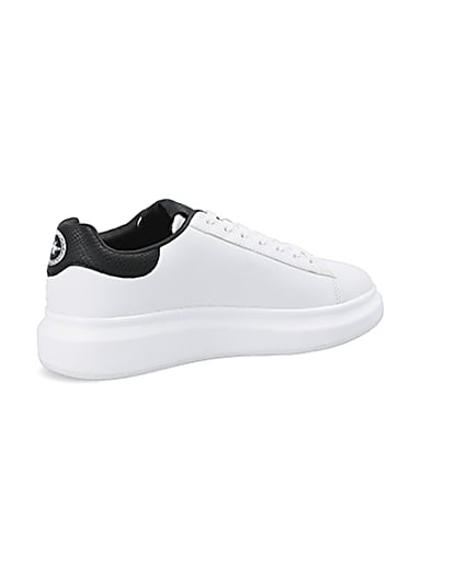 360 degree animation of product White chunky sole lace-up trainers frame-13