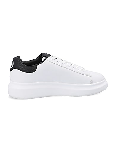 360 degree animation of product White chunky sole lace-up trainers frame-14