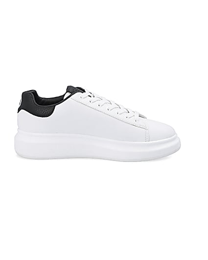 360 degree animation of product White chunky sole lace-up trainers frame-15
