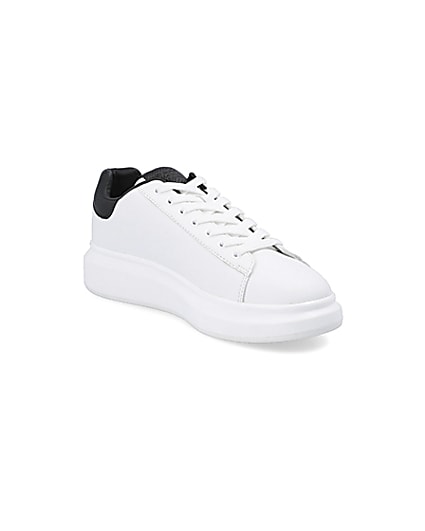 360 degree animation of product White chunky sole lace-up trainers frame-18