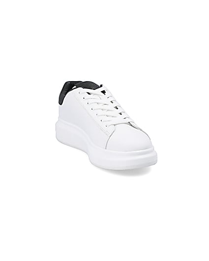 360 degree animation of product White chunky sole lace-up trainers frame-19