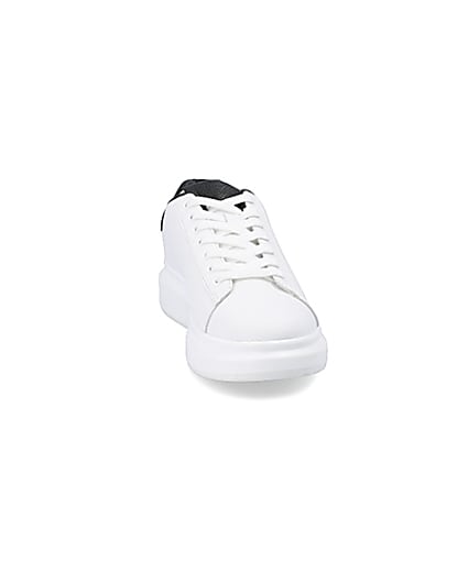 360 degree animation of product White chunky sole lace-up trainers frame-20