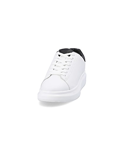 360 degree animation of product White chunky sole lace-up trainers frame-22