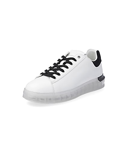 360 degree animation of product White chunky sole trainers frame-0