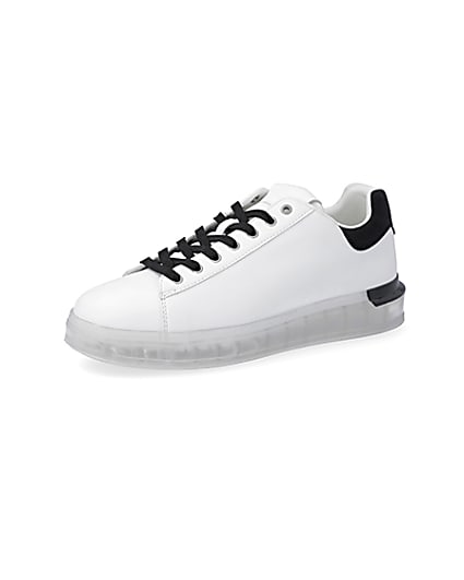 360 degree animation of product White chunky sole trainers frame-1