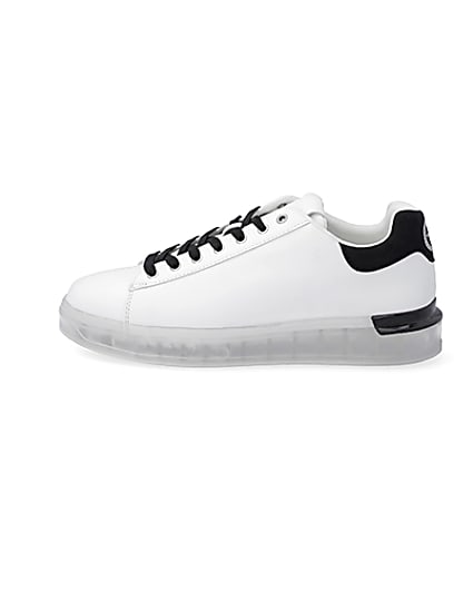 360 degree animation of product White chunky sole trainers frame-3