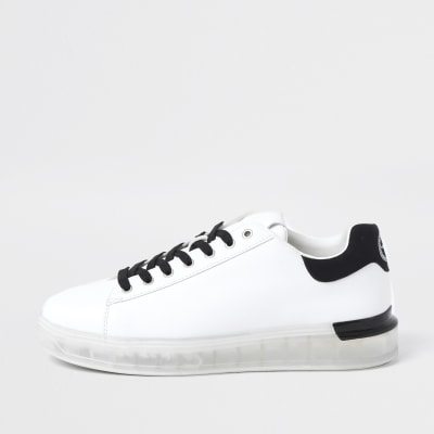 white thick sole trainers