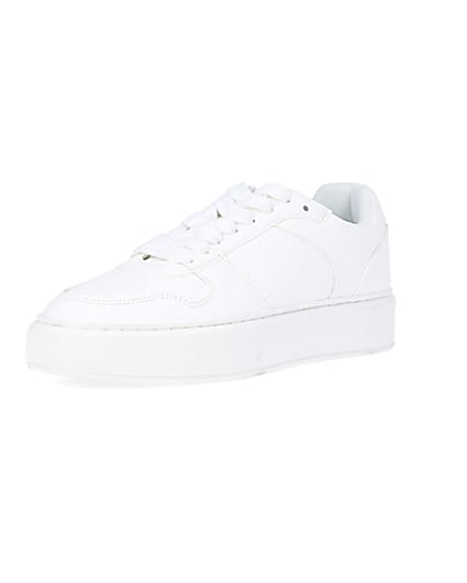 360 degree animation of product White chunky trainers frame-0