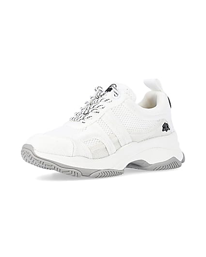 360 degree animation of product White chunky trainers frame-1
