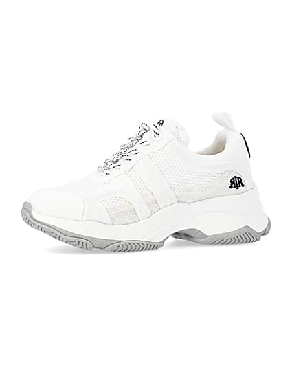360 degree animation of product White chunky trainers frame-2