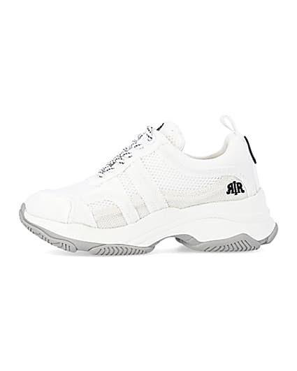 360 degree animation of product White chunky trainers frame-3