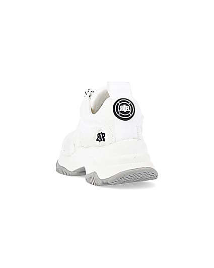 360 degree animation of product White chunky trainers frame-8
