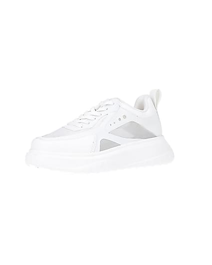 360 degree animation of product White chunky trainers frame-1