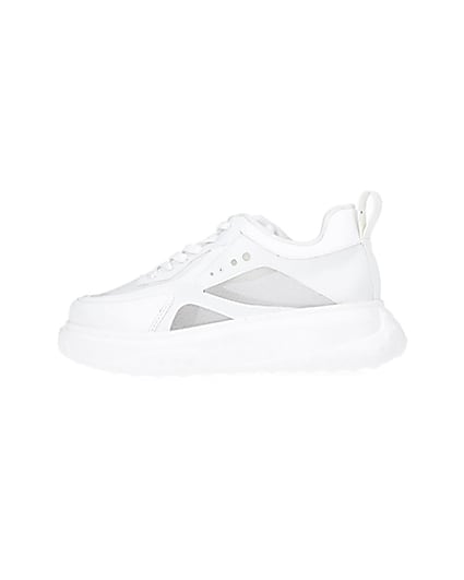 360 degree animation of product White chunky trainers frame-4