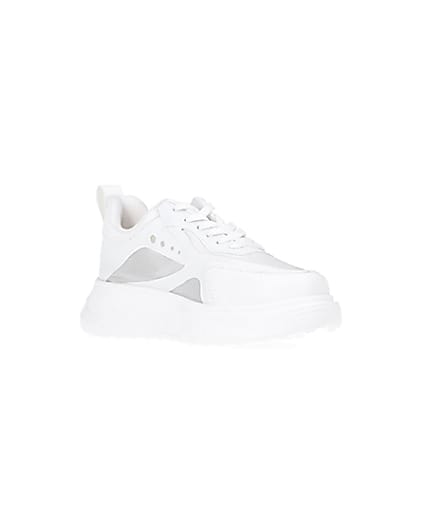 360 degree animation of product White chunky trainers frame-18
