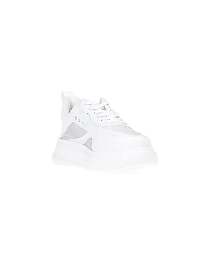 360 degree animation of product White chunky trainers frame-19