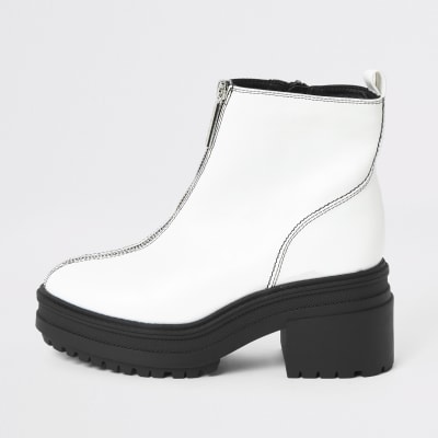 river island white ankle boots