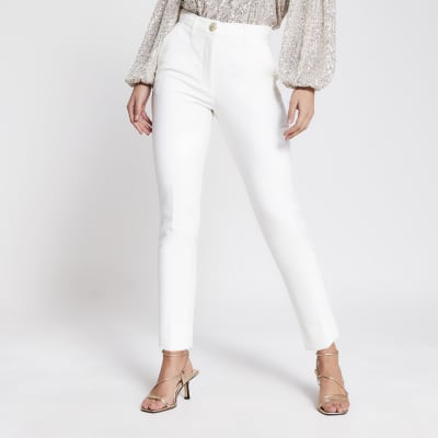 womens white cigarette trousers