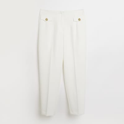 White cigarette trousers