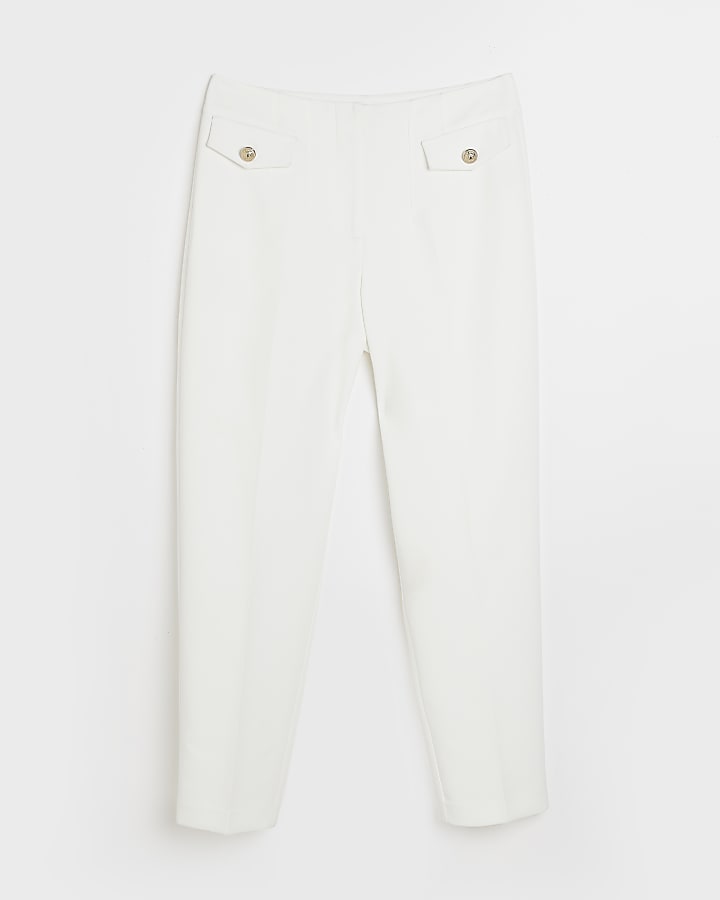 White cigarette trousers