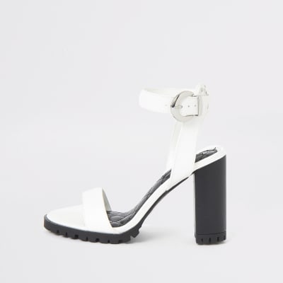 river island white heeled sandals