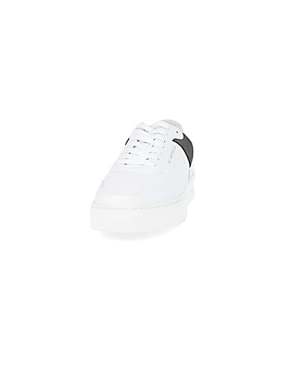 360 degree animation of product White colour block lace up trainers frame-22