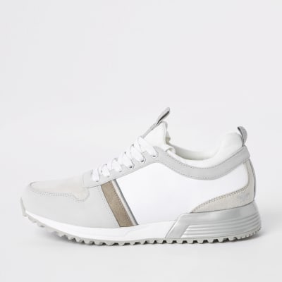 White contrast ‘MCMLXXVI’ lace-up trainers