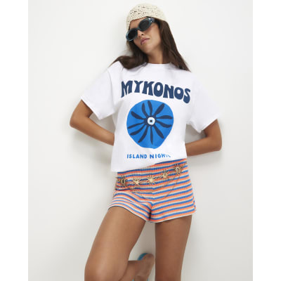 Cotton Boyfriend Fit Mykonos T Shirt
