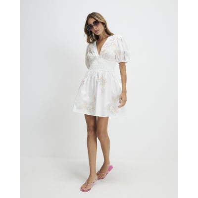 Cotton Cornelli Floral Mini Dress