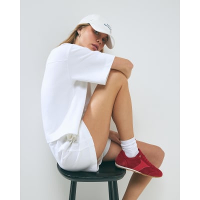 River Island White Cotton Short Sleeve Sweatshirt