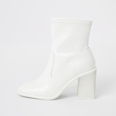river island white ankle boots
