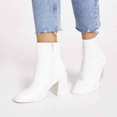 white ankle boots river island