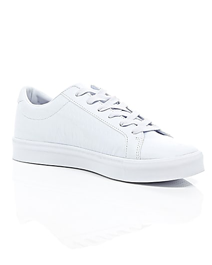 360 degree animation of product White croc zip trainers frame-7
