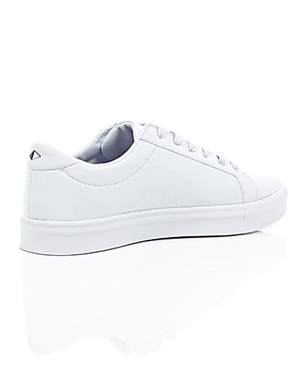 360 degree animation of product White croc zip trainers frame-12