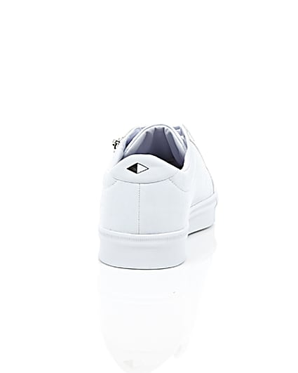 360 degree animation of product White croc zip trainers frame-15