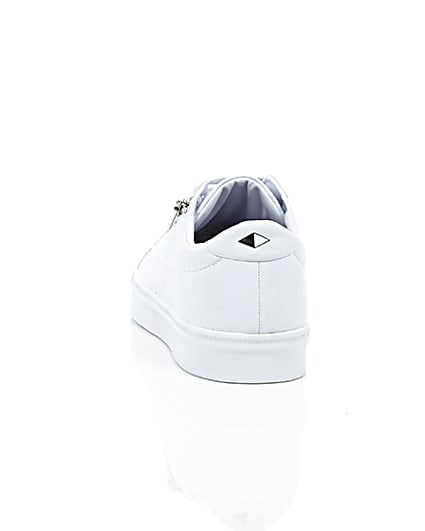 360 degree animation of product White croc zip trainers frame-16