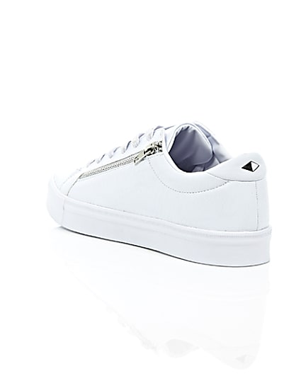 360 degree animation of product White croc zip trainers frame-18