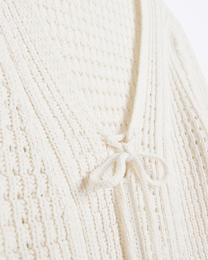 White crochet bodycon midi dress
