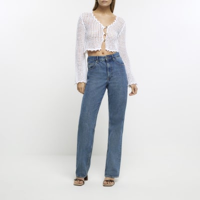 White crochet crop cardigan