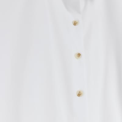White crop long sleeve shirt | River Island